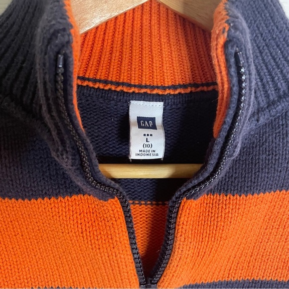 GAP Blue, White, Orange Striped Pull-over Sweater Size 10L - Picture 5 of 7